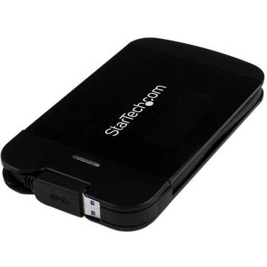 StarTech 2.5 USB 3.0 Aluminum SATA III Hard Drive Enclosure w/ UASP and Built-in Cable