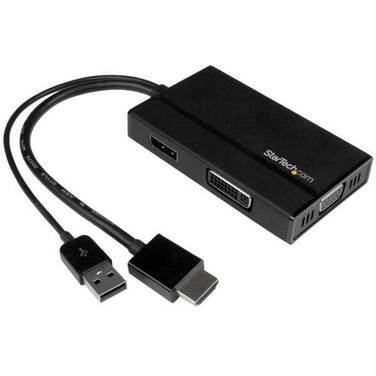 StarTech Travel A/V Adapter: 3-in-1 HDMI to DisplayPort  VGA or DVI - 1920 x 1200
