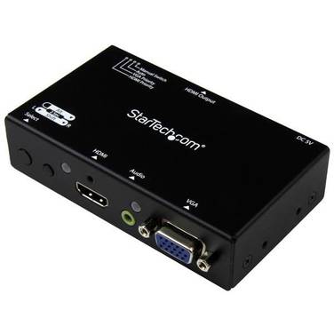 StarTech 2x1 HDMI + VGA to HDMI Converter Switch w/ Automatic and Priority Switching 1080p