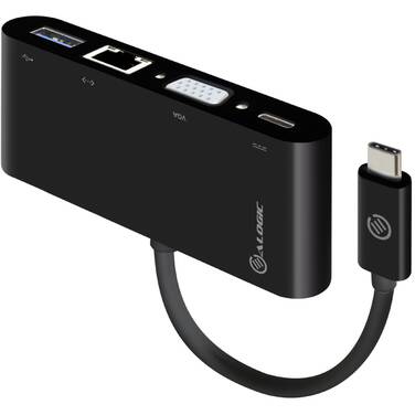 ALOGIC USB-C MultiPort Adapter with VGA/USB 3.0/Gigabit Ethernet/USB-C with Power Delivery (60W)