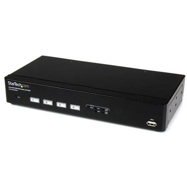 StarTech 4 Port USB DVI KVM Switch with DDM Fast Switching Technology and Cables