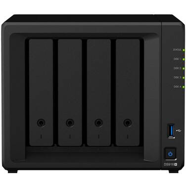 4 Bay Synology DS918+ 4GB DiskStation Scalable Gigabit NAS Unit