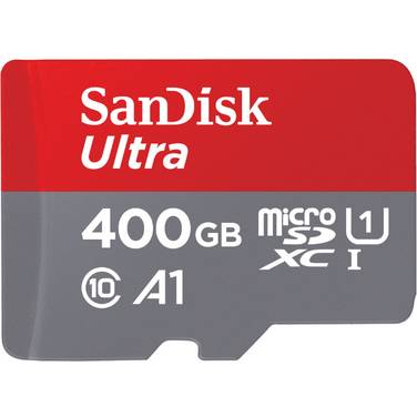 400GB SanDisk Ultra microSDXC UHS-I U1 Class 10 Card SDSQUAR-400G-GN6MA with SD Adapter