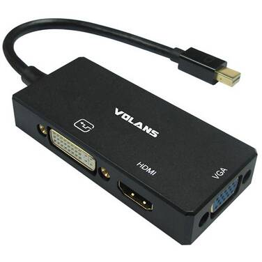 Volans VL-MDPHDV-4K Mini DisplayPort to Female HDMI DVI VGA Adapter