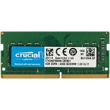 4GB SODIMM DDR4 2400MHz Crucial RAM for Notebooks PN CT4G4SFS824A