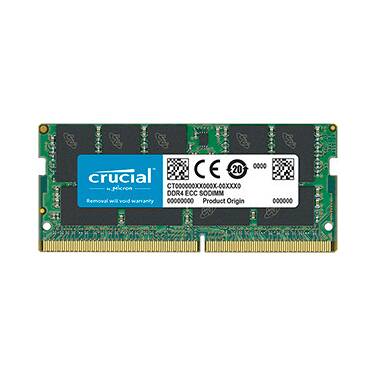 SODIMM 16GB DDR4 (1x16G) Crucial ECC Unbuffered 2666Mhz Memory PN CT16G4TFD8266