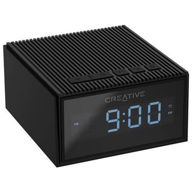 Creative Chrono BLACK Portable Splash-Proof Bluetooth Speaker/FM Radio/Clock