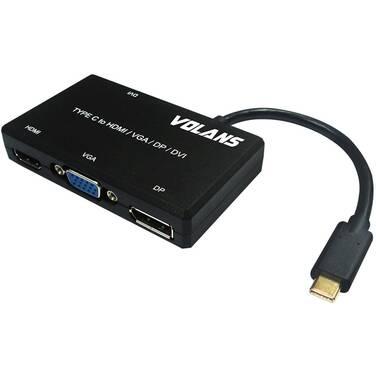 Volans VL-UCHDVP USB-C to HDMI/VGA/DP/DVI Adapter