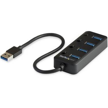 StarTech 4-Port USB 3.0 Hub - 4x USB-A with Individual On/Off Switches