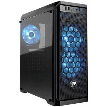 Cougar ATX MX330-G Air Tempered Glass Case Black with 3x Blue LED Fans