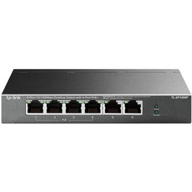 6-Port 10/100 TP-Link TL-SF1006P Network Switch with 4-Port Power over Ethernet