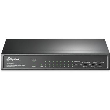 9-Port 10/100 TP-Link TL-SF1009P Network Switch With 8-Port Power over Ethernet