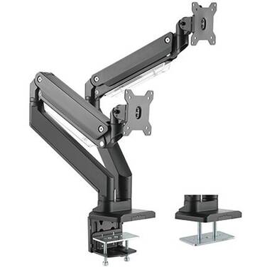 Brateck LDT23-C024 Dual Monitor Arm Heavy-Duty Gas Spring Aluminium (17 - 35 Monitors)