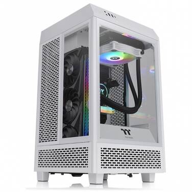 Thermaltake Mini-ITX The Tower 100 TG White Case CA-1R3-00S6WN-00, *Eligible for eGift Card up to $50
