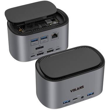 VOLANS VL-UCTDMD Aluminium USB-C Triple Display Notebook Dock