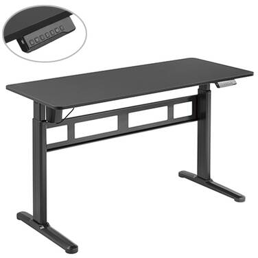 Brateck Stylish Single Motor Sit Stand Desk - Black S04-22D-B