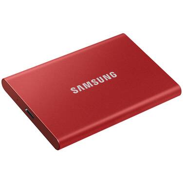 500GB Samsung USB 3.2 T7 Metallic Red Portable SSD MU-PC500R/WW