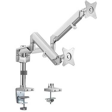 17-32 Brateck LDT37-C024P-GG Dual Monitor Aluminium Gas Spring Monitor Arm - Gloss Grey