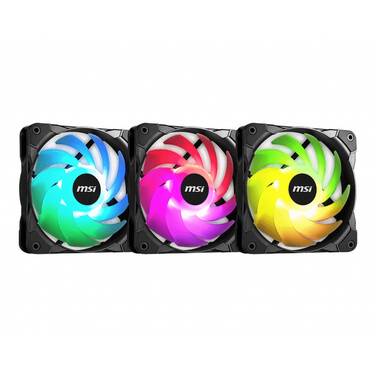 3 x 120mm MSI MAG MAX ARGB Case Fans with 1-to-3 splitter FAN-MSI-F12A-3