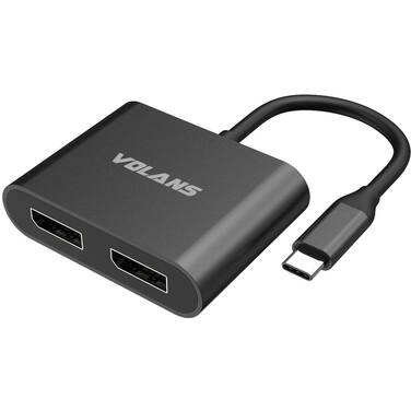 Volans VL-UC2DP Aluminium USB Type-C to Dual DisplayPort Adapter
