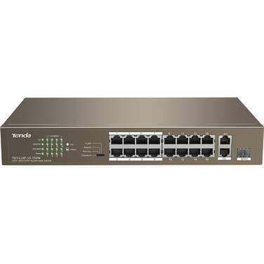 18 Port Tenda TEF1118P-16-150W 10/100 Network Switch With 16-Port Power over Ethernet