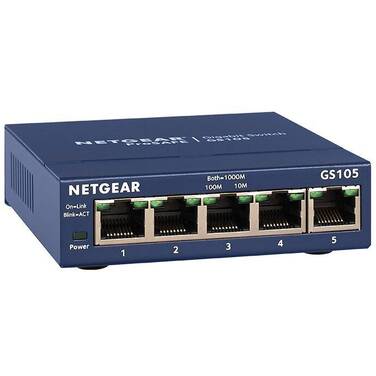 5 Port Netgear GS105 Gigabit Network Switch
