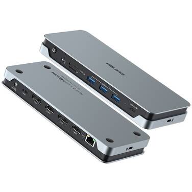 VOLANS VL-UCDLMD Aluminium 14-in-1 Quadruple 4K Display USB-C Docking Station