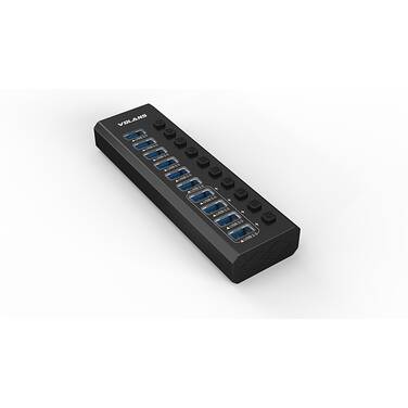 10 Port VOLANS VL-HB10S Aluminum USB 3.0 HUB with 4 x Fast Charing Ports