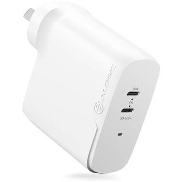 ALOGIC 2 Port 68WCompact Wall Charger 2x USB-C With USB-C Charging Cable