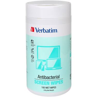 Verbatim Antibacterial Screen Wipes - 100pcs