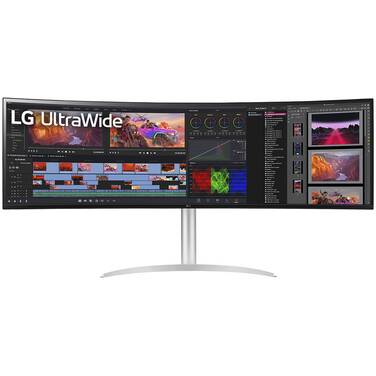 49 LG 49WQ95C-W UltraWide Dual QHD IPS Curved LED Monitor with Speakers