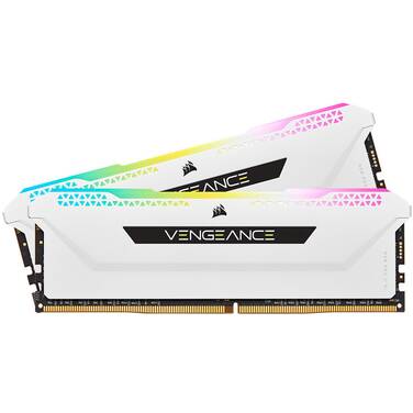 32GB DDR4 Corsair (2x16GB) 3200MHz CMH32GX4M2E3200C16W Vengeance RGB Pro SL White Ram KIT, Limit 2 per customer