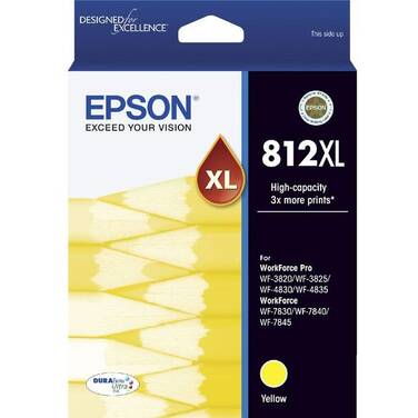 Epson 812XL - DURABrite Ultra - Yellow Ink Cartridge PN C13T05E492