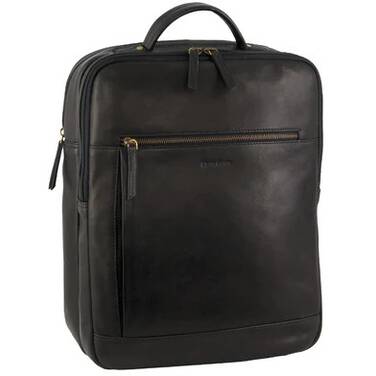 15.6 Pierre Cardin Business Leather Laptop Backpack - Black PC 3708