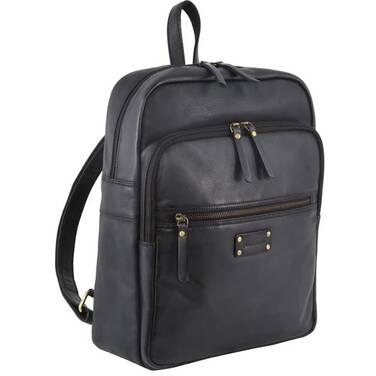 14 Pierre Cardin Vintage Leather Laptop Backpack - Black PC 3332