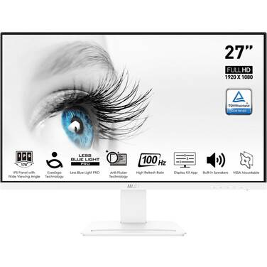27 MSI PRO MP273AW FHD IPS White Monitor with Speakers