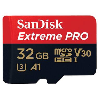 32GB Sandisk Extreme Pro Micro SDHC Memory Card SDSQXCG-032G-GN6MA with SD Adapter