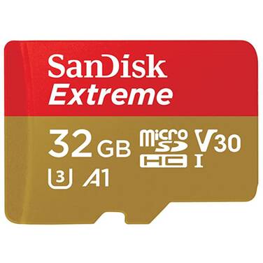 32GB Sandisk Extreme Micro SDHC Memory Card SDSQXAF-032G-GN6AA with SD Adapter