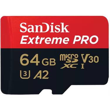 64GB Sandisk Extreme Pro Micro SDXC Memory Card SDSQXCU-064G-GN6MA with SD Adapter