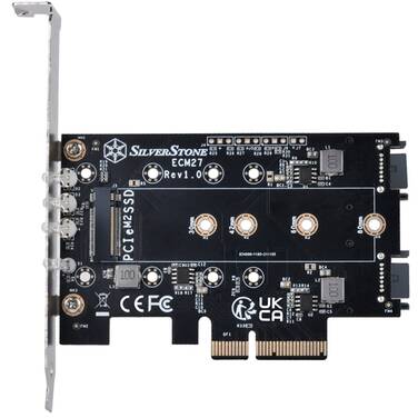 SilverStone ECM27 3 Port M.2 SSD to PCI-E x4 Adapter Card