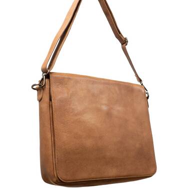 15.6 Cognac Leather Laptop Bag