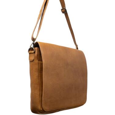 15.6 Tan Leather Laptop Bag