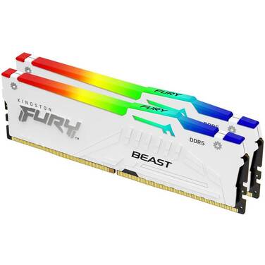 64GB DDR5 Kingston Fury (2x32GB) 6000Mhz CL36 RGB White RAM KF560C36BWEAK2-64 for AMD