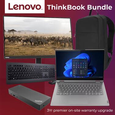ThinkBook 14 i7 16GB Win11 Pro Laptop | Lenovo Hybrid Workforce Bundle 3