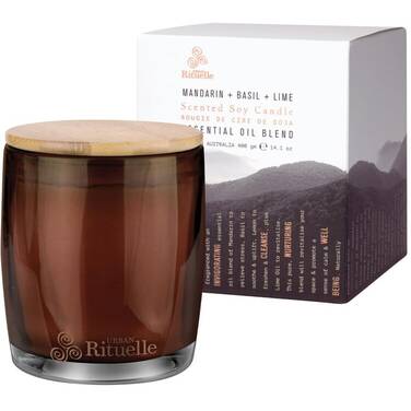 EQ 400gm Soy Candle Mandarin Basil & Lime