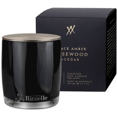 AL 400gm Candle Black Amber Rosewood & Cedar
