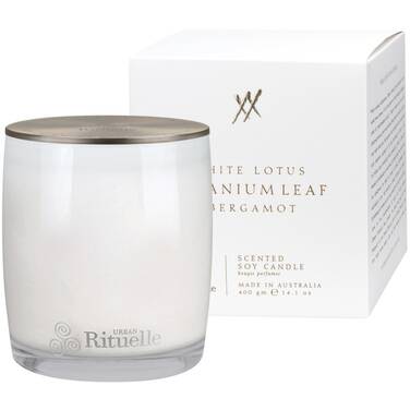 AL 400gm Candle White Lotus Geranium Leaf & Bergamot