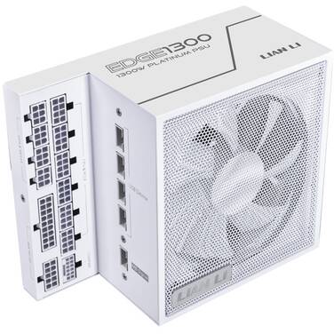 1300 Watt Lian Li EG1300.WE Edge Platinum Gen5 Modular Power Supply with USB Hub White