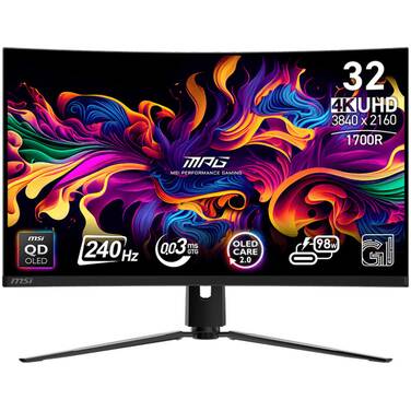 32 MSI MPG 321CURX QD-OLED 4K 240Hz Quantum Dot OLED Gaming Monitor, *Redeem Bonus Game
