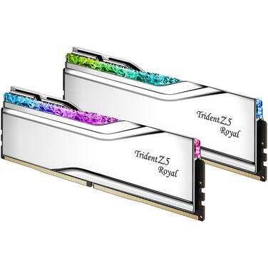 32GB DDR5 (2x16GB) G.Skill 6400MT/s Trident Z5 Royal RGB RAM Silver